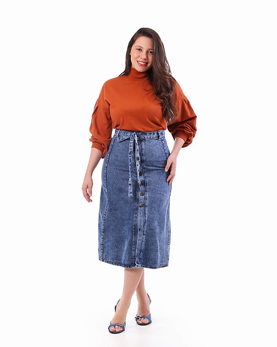 260128 SAIA JEANS BOTÕES MIDI SKY