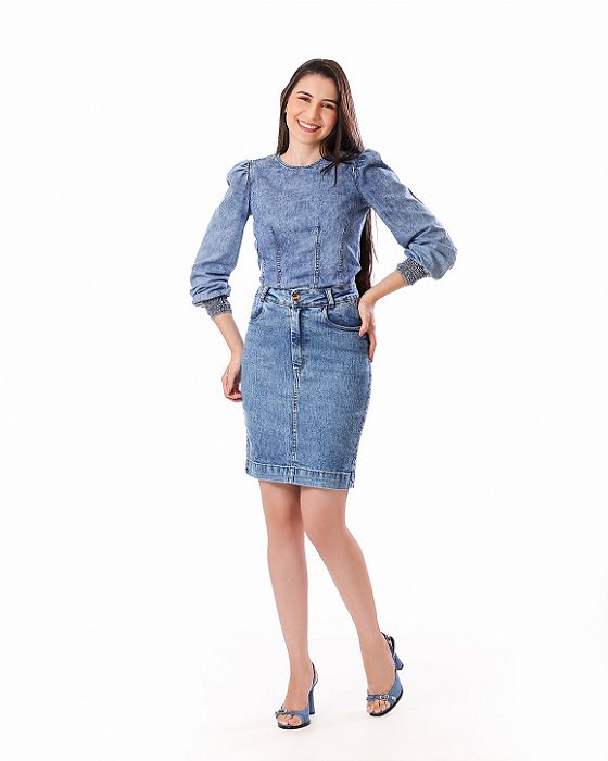 BLUSA VECCHI JEANS MODA EVANGÉLICA EXCLUSIVA (250305) BLUSA