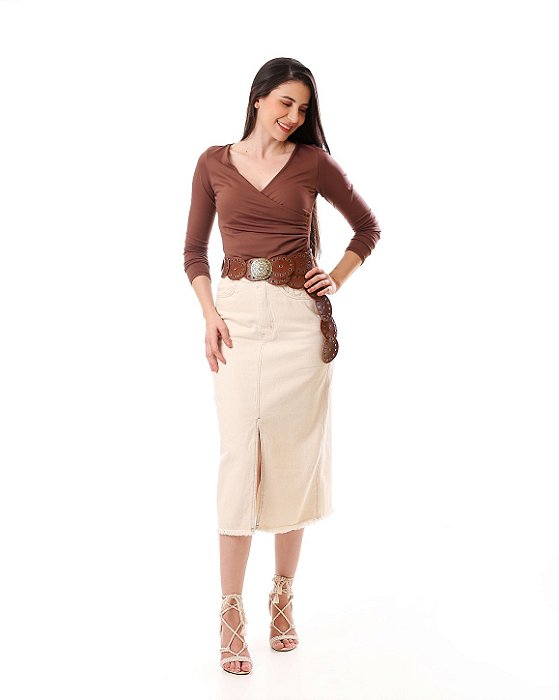 SAIA VECCHI JEANS MODA EVANGELICA EXCLUSIVA (250143) SAIA SARJA 80CM