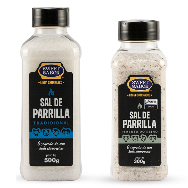 Kit Duplo Sal Parrilla Tradicional 500g + Pimenta do Reino 300g