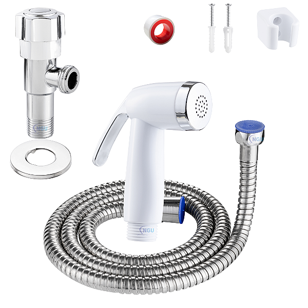 Ducha Higienica Metal ABS Cromado Banheiro Completa ¼ Volta