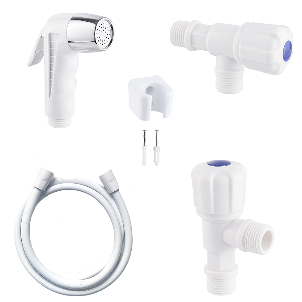Ducha Higienica Branco Banheiro Registro ¼ Volta Completa