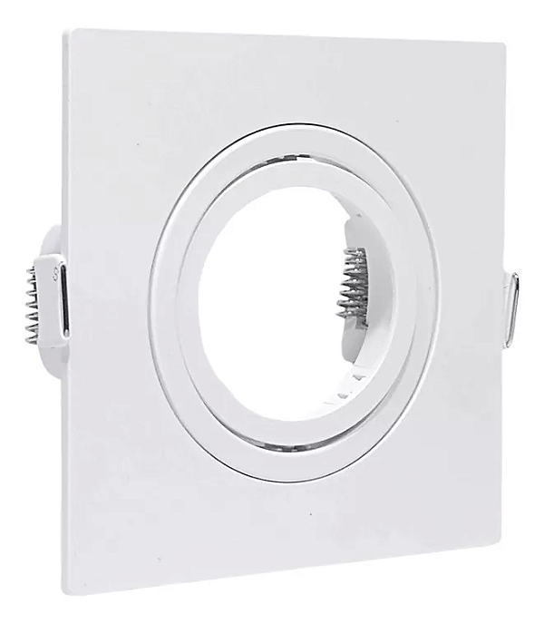 Spot P/ Lâmpada Mini Dicroica Alumínio Branco Quadrado