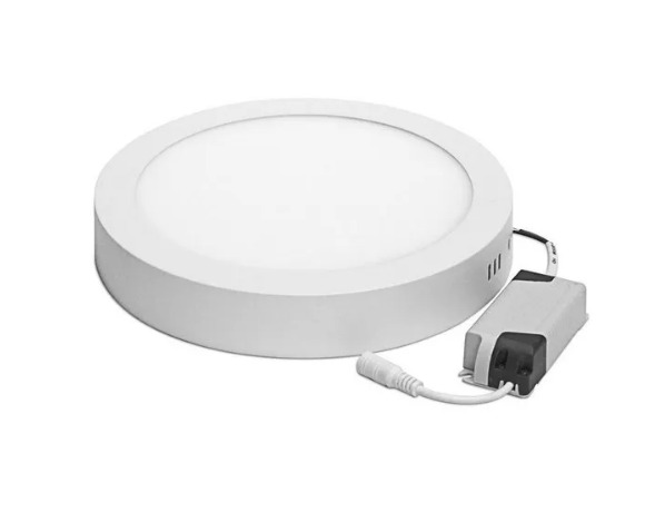 Painel LED Sobrepor Redondo 6000K 12W