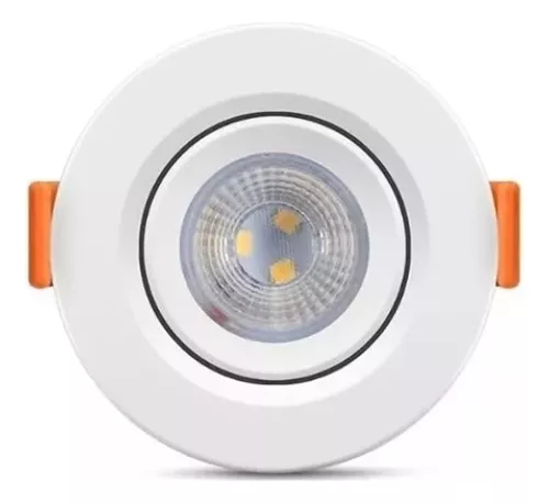 Spot Slim Led Embutir Redondo Branco Quente 3W 3.000K