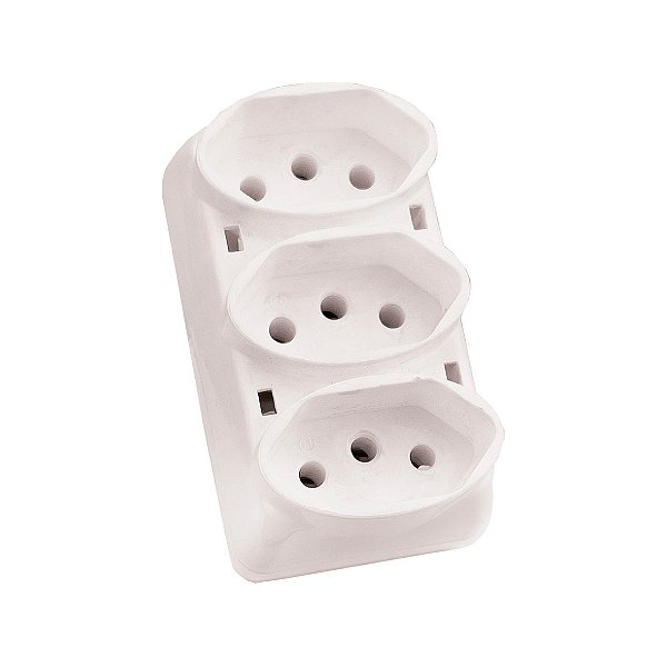 Tomada Barra 3 Vias Branco