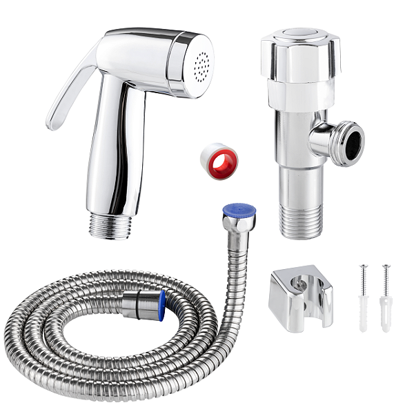 Ducha Higiênica Metal com Gatilho ABS Cromado Completa 1/4v