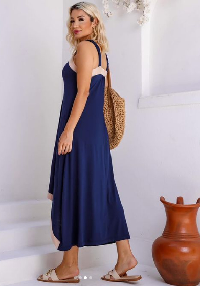 Vestido alça e barra