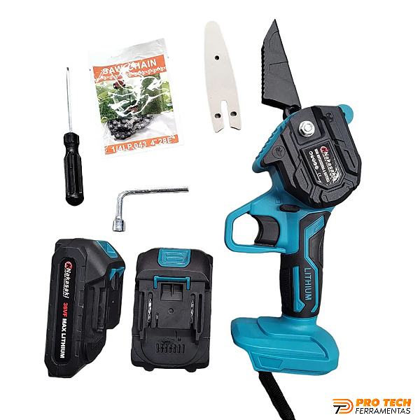 Mini Moto Serra Elétrica 4 Polegadas Com Duas Baterias 1200w