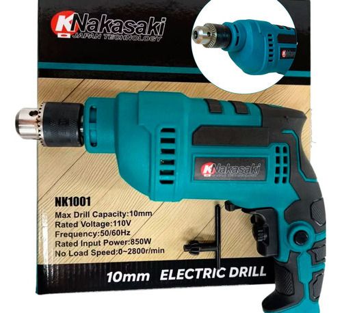 Furadeira E Parafusadeira 10mm Pofissional Eletrica 850w Cor Azul-claro 110v