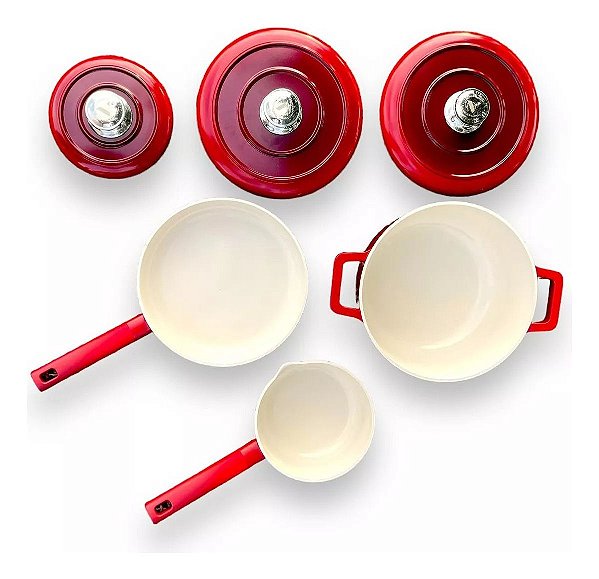 Kit Panelas Vicalina Alemã Ceramica Completo Com Utensilios