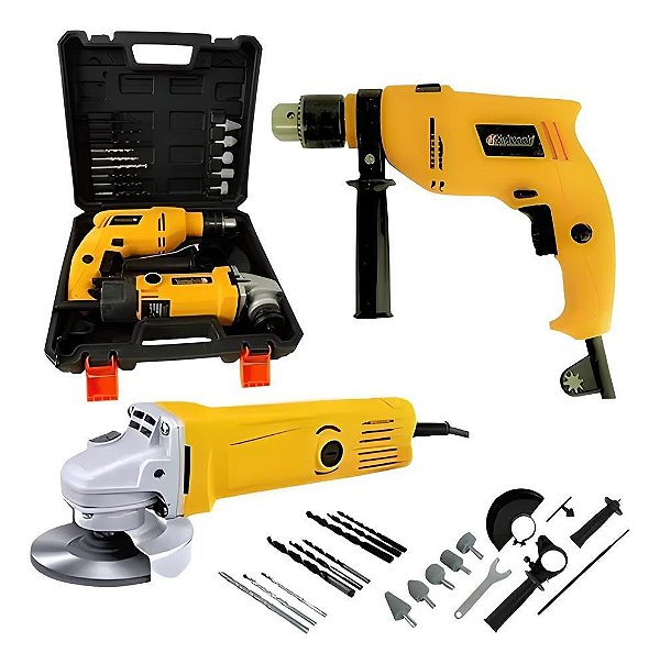 Furadeira Parafusadeira Impacto +esmerilhadeira Kit Completo