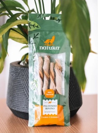 Mastigável Palitinho Bovino (couro bovino) 4 unid - Natuka