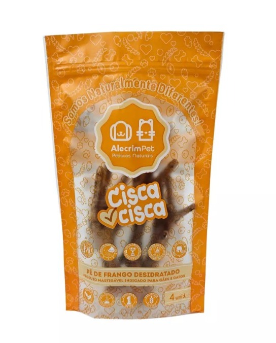 Mastigável Pé de frango Cisca-Cisca 4 unid - Alecrim Pet