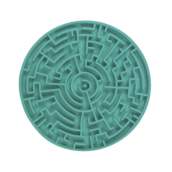 Tapete de Lamber G Brinquedo e Comedouro Labirinto Verde Água - Pet Games