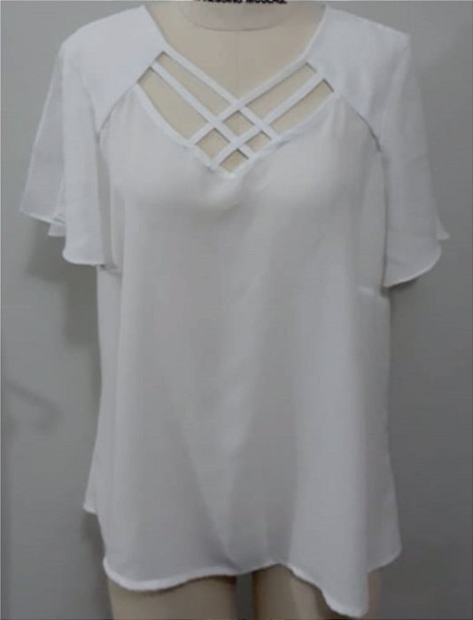 Blusa com detalhe cruzado no decote