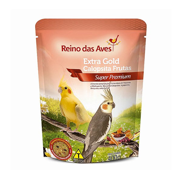 Reino das Aves Extra Gold Calopsita Frutas 400 G