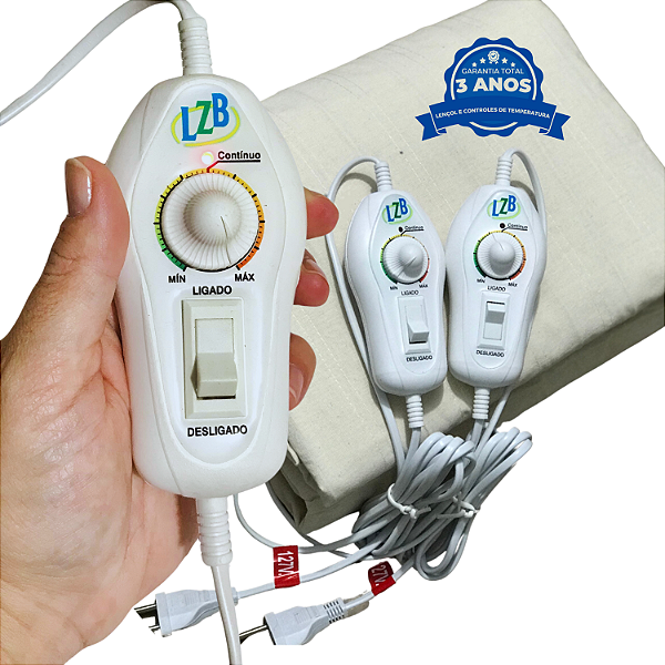 Lençol Térmico Casal Luxo Com Controle Potenciômetro 10 Temperaturas