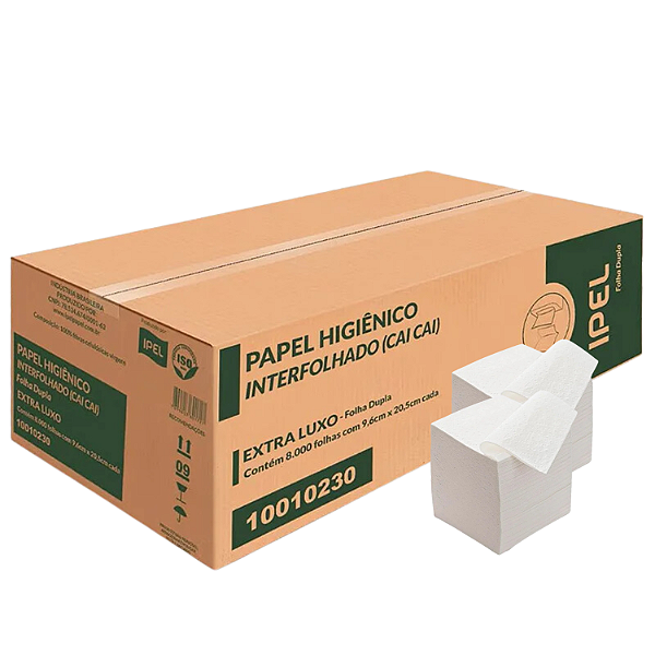 PAPEL HIGIENICO CAI CAI F.DUPLA 9x20,5CM C/8.000FLS EXTRA LUXO IPEL