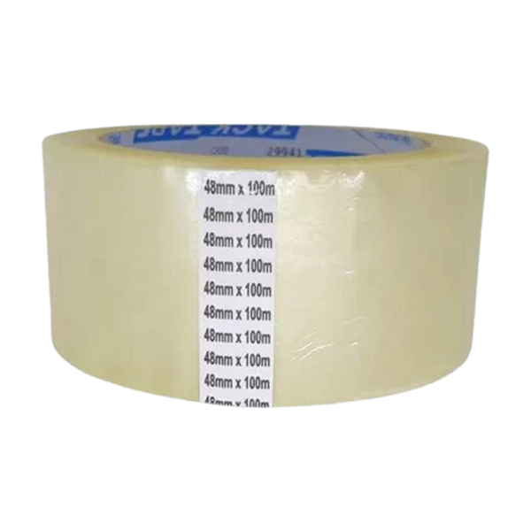 FITA ADESIVA TRANSPARENTE PP 48MM X 100M  TACK TAPE