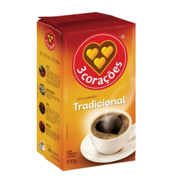 CAFÉ EM PÓ 500G TRADICIONAL 3 CORAÇÕES