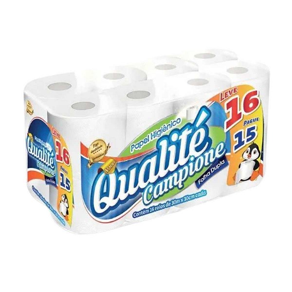 PAPEL HIGIENICO FOLHA DUPLA 30M C/ 16RLS LV16PG15 QUALITE