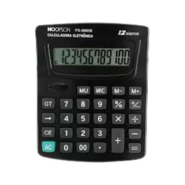 CALCULADORA 12 DIGITOS PS-8880B PRETA HOOPSON