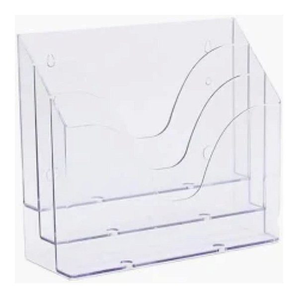 ORGANIZADOR DE ESCRITORIO EXPOSITOR TRIPLO HORIZONTAL CRISTAL NOVACRIL