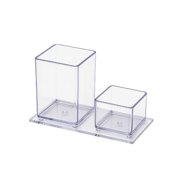 PORTA CANETAS DUPLO CRISTAL NOVACRIL