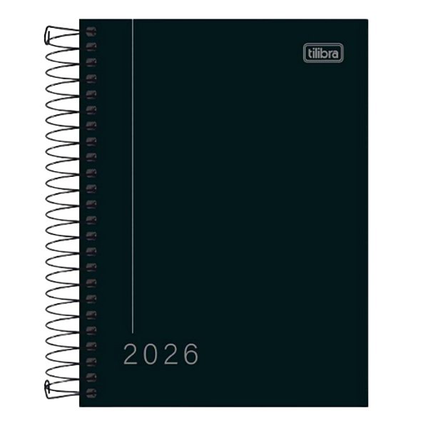 AGENDA 2026 ESPIRAL 117X164 160FLS PEPPER PRETA TILIBRA