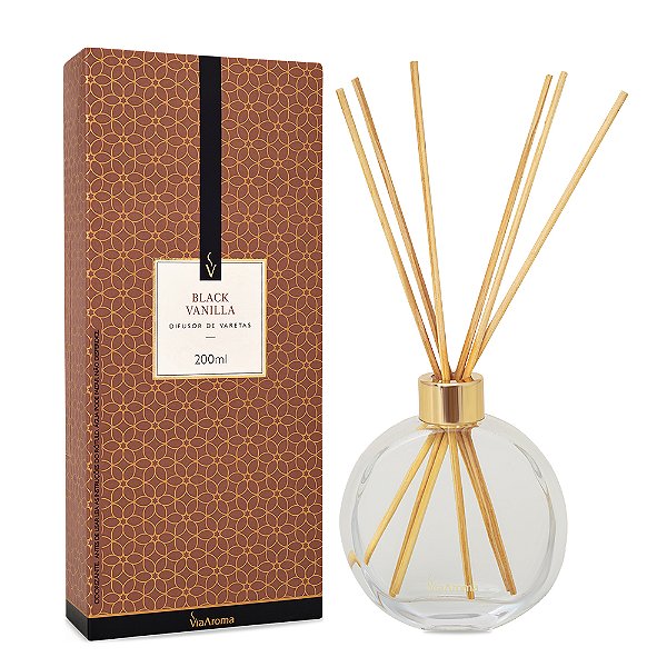 DIFUSOR DE AROMAS COM PALITOS 200ML BLACK VANILLA VIA AROMA