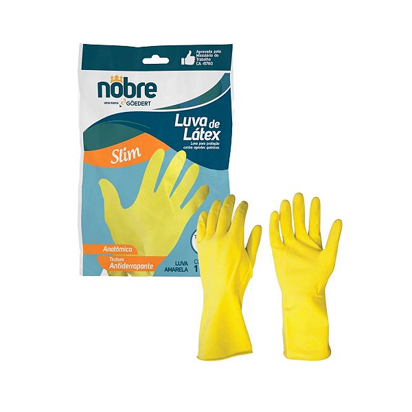 LUVA LATEX AMARELA TAM G SLIM NOBRE