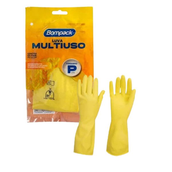 LUVA LATEX AMARELA TAM P(7) BOMPACK