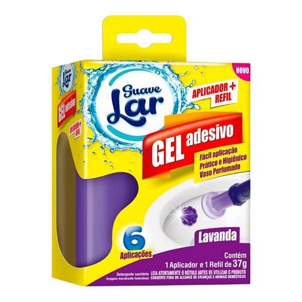 GEL SANITARIO ADESIVO + APLICADOR 37G C/ 6 LAVANDA SUAVELAR