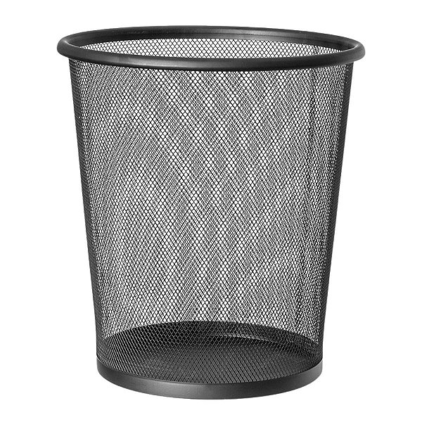 LIXEIRA ESCRITORIO 8L METAL ARAMADO RENDONDA PRETA MOOD