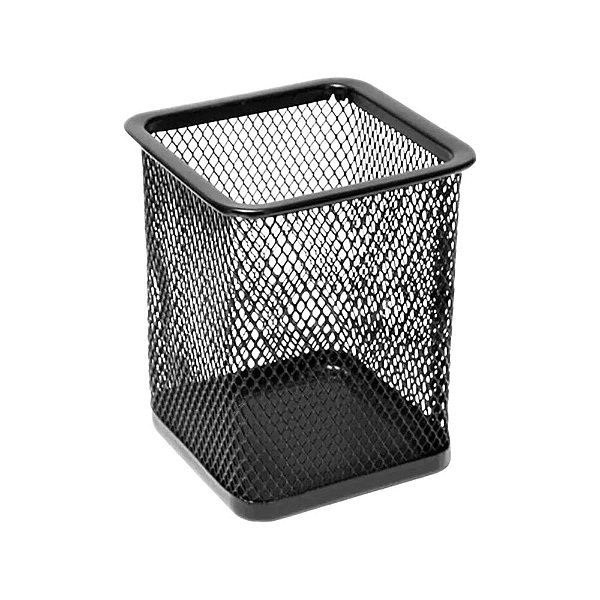 PORTA CANETAS/LAPIS ARAMADO QUADRADO PRETO BRW