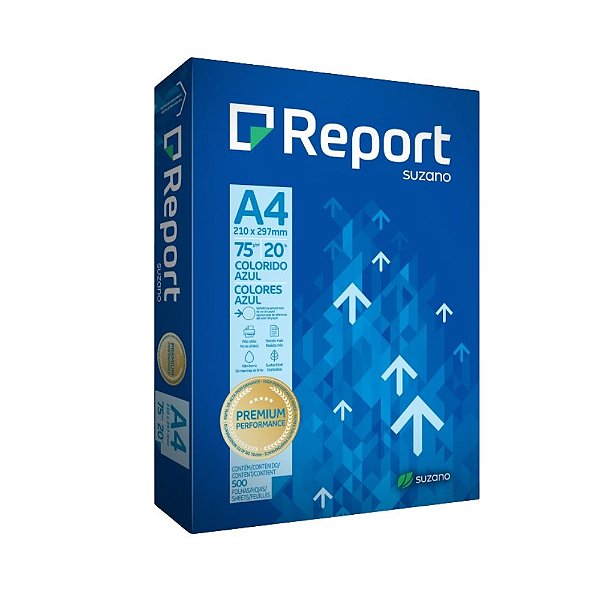 PAPEL SULFITE A4 75G AZUL 500FLS REPORT