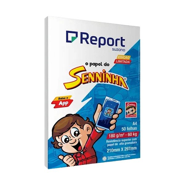 PAPEL SULFITE A4 180G C/ 50FLS SENNINHA REPORT