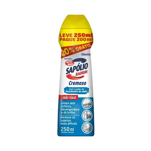 SAPONACEO CREMOSO 250ML CLASSICO SAPOLIO RADIUM BOMBRIL