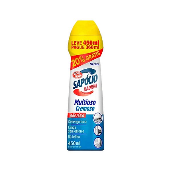 SAPONACEO CREMOSO 450ML SAPOLIO RADIUM BOMBRIL
