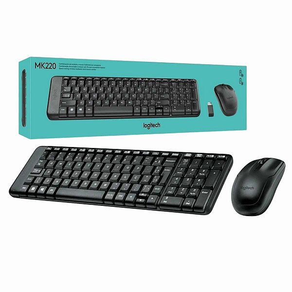 KIT MOUSE E TECLADO SEM FIO MK220 LOGITECH