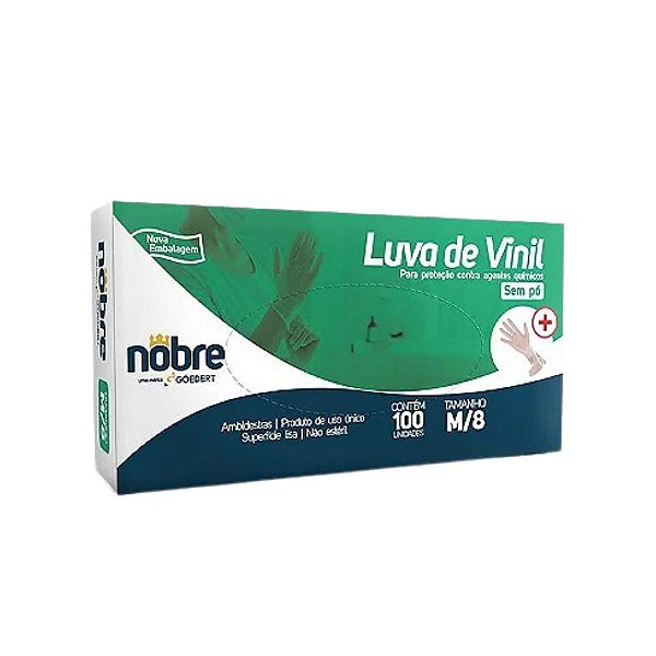 LUVA VINIL SEM PO COM 100UN NOBRE
