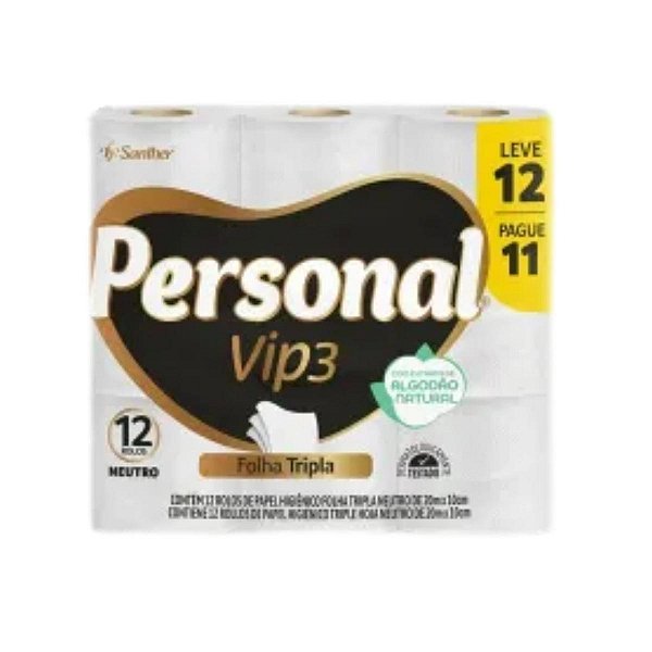 PAPEL HIGIENICO F.TRIPLA 20M 12RLS LV12PG11 PERSONAL VIP