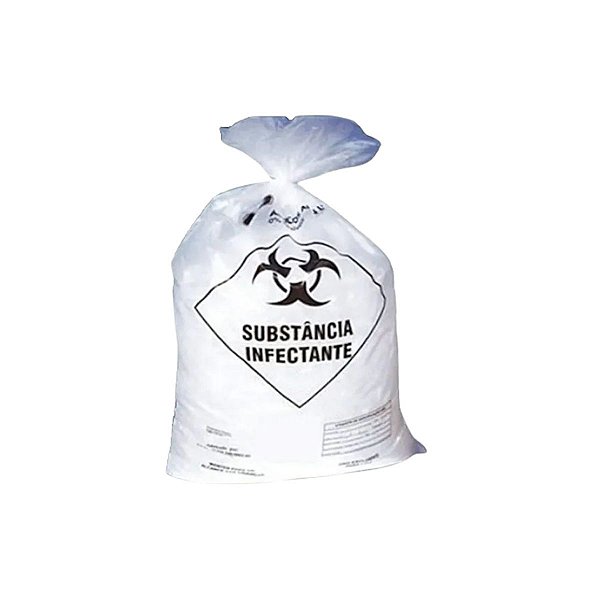 SACO DE LIXO 30L 59x62x0,05 INFECTANTE C/100 BRANCO