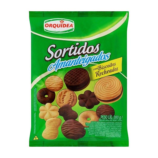 BISCOITO SORTIDOS AMANTEIGADO 300G ORQUIDEA