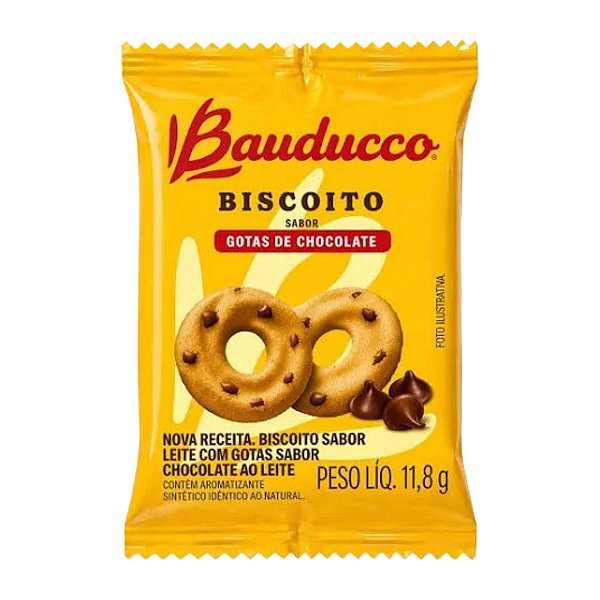 BISCOITO LEITE C/ GOTAS CHOCOLATE SACHE 11.8G C/400 BAUDUCCO