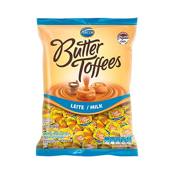 BALA CARAMELO AO LEITE 500G BUTTER TOFFES