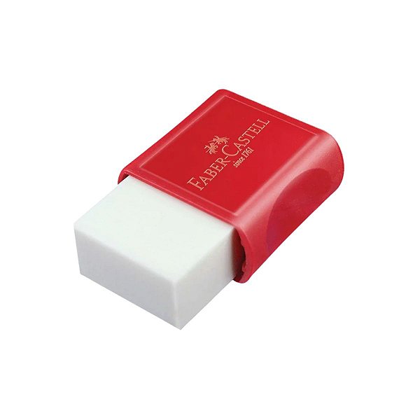 BORRACHA BRANCA COM CAPA PLASTICA VERMELHA FABER-CASTELL