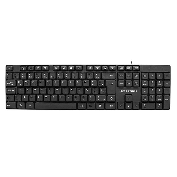 TECLADO USB COM FIO USB MULTIMIDIA PRETO KBM10BK C3TECH