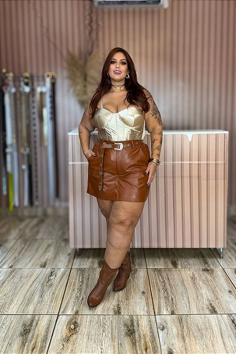 SHORT SAIA COURO ECO
